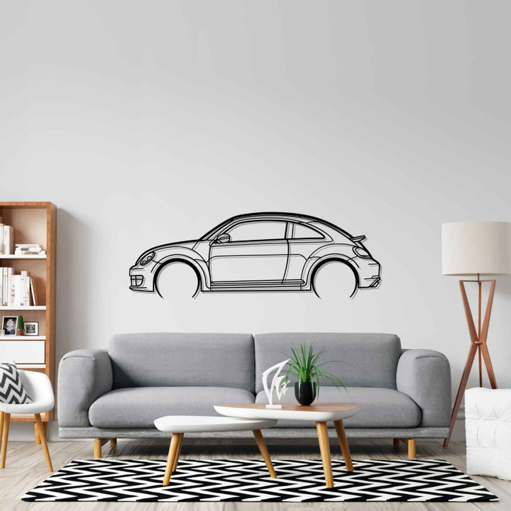 Beetle 2013 Detailed Silhouette Metal Wall Art, Custom Car Silhouette Metal Decor, Personalized Gift For Car Lovers