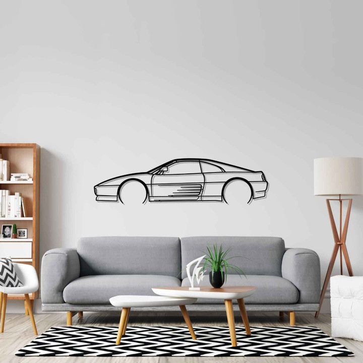 348 TS Detailed Silhouette Metal Wall Art, Custom Car Silhouette Metal Decor, Personalized Gift For Car Lovers, Gift For Him
