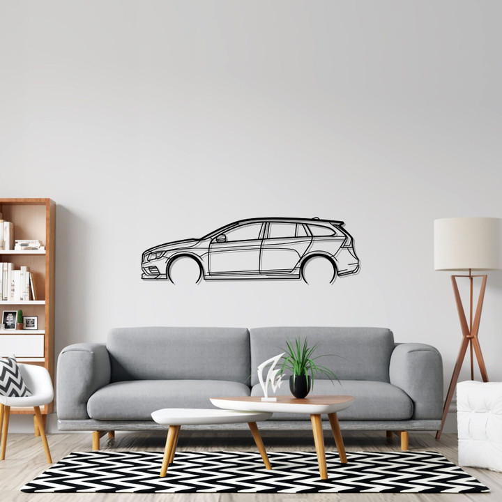 V60 Polestar Detailed Silhouette Metal Wall Art, Custom Car Silhouette Metal Decor, Personalized Gift For Car Lovers, Gift For Him