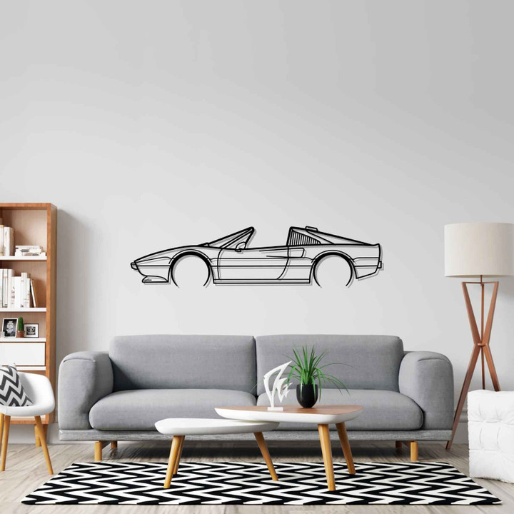 308 GTS QV 1984 Detailed Silhouette Metal Wall Art, Custom Car Silhouette Metal Decor, Personalized Gift For Car Lovers, Gift For Him