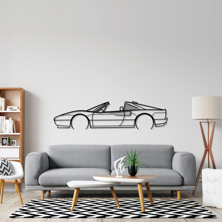 328 GTS Detailed Silhouette Metal Wall Art, Custom Car Silhouette Metal Decor, Personalized Gift For Car Lovers, Gift For Him