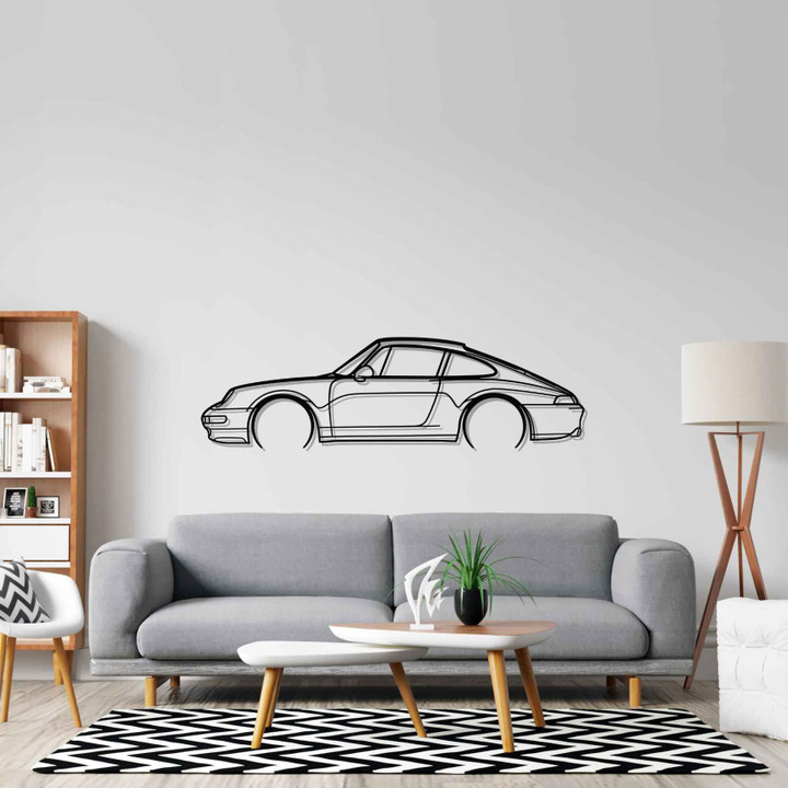 911 model 993 Detailed Silhouette Metal Wall Art, Custom Car Silhouette Metal Decor, Personalized Gift For Car Lovers, Gift For Him