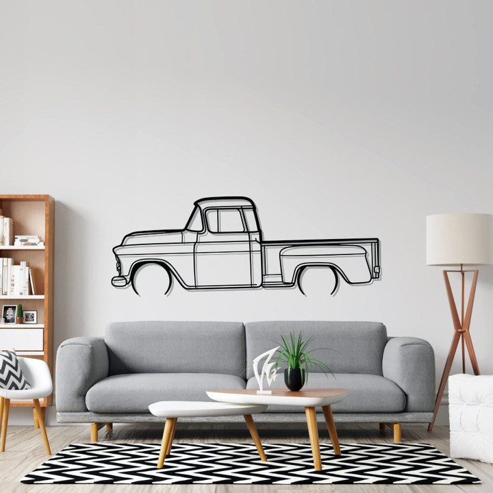 3100 1957 Detailed Silhouette Metal Wall Art, Custom Car Silhouette Metal Decor, Personalized Gift For Car Lovers, Gift For Him
