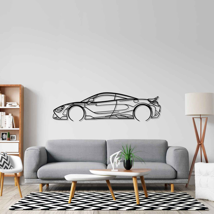 765LT Coupe Detailed Silhouette Metal Wall Art, Custom Car Silhouette Metal Decor, Personalized Gift For Car Lovers, Gift For Him