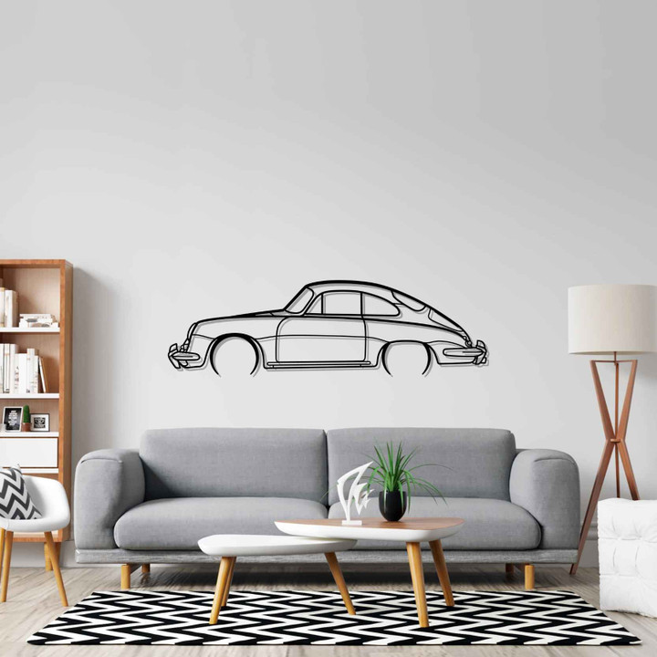 356 Coupe Detailed Silhouette Metal Wall Art, Custom Car Wall Sign, Personalized Car Metal Wall Art, Gift for Him, Gift for Her, Gift For Car Lovers