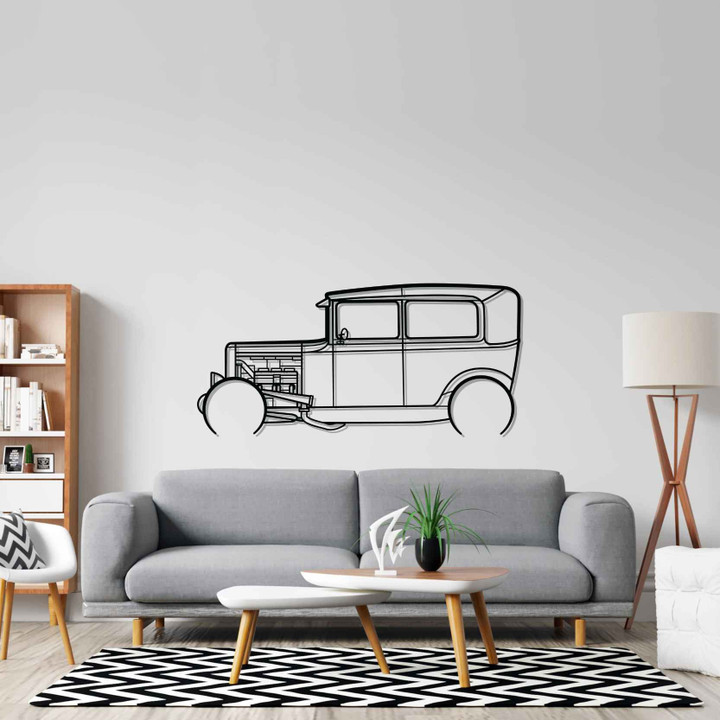 Model A 1931 Detailed Silhouette Metal Wall Art, Custom Car Wall Sign, Personalized Car Metal Wall Art, Gift for Him, Gift for Her, Gift For Car Lovers