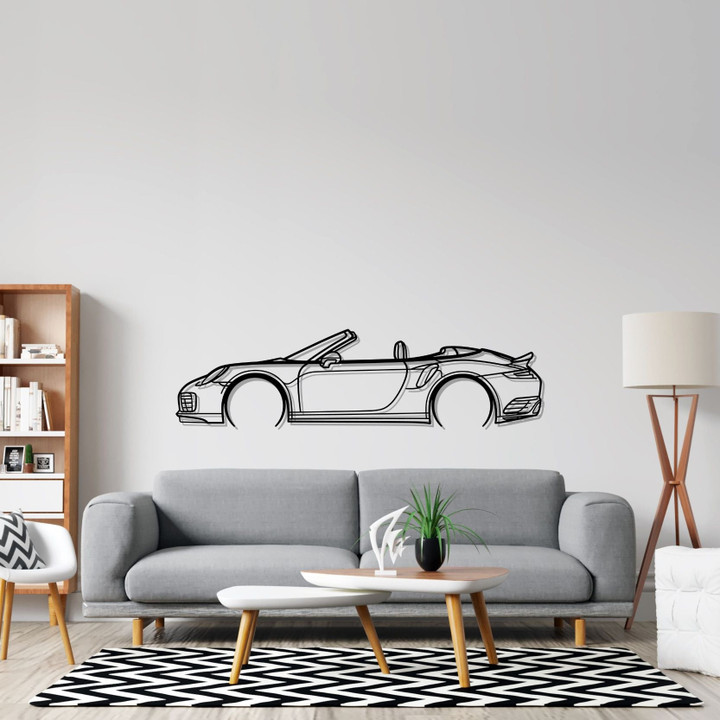 911 Turbo s cabrio model 991 Detailed Silhouette Metal Wall Art, Custom Car Wall Sign, Personalized Car Metal Wall Art, Gift for Him, Gift for Her, Gift For Car Lovers