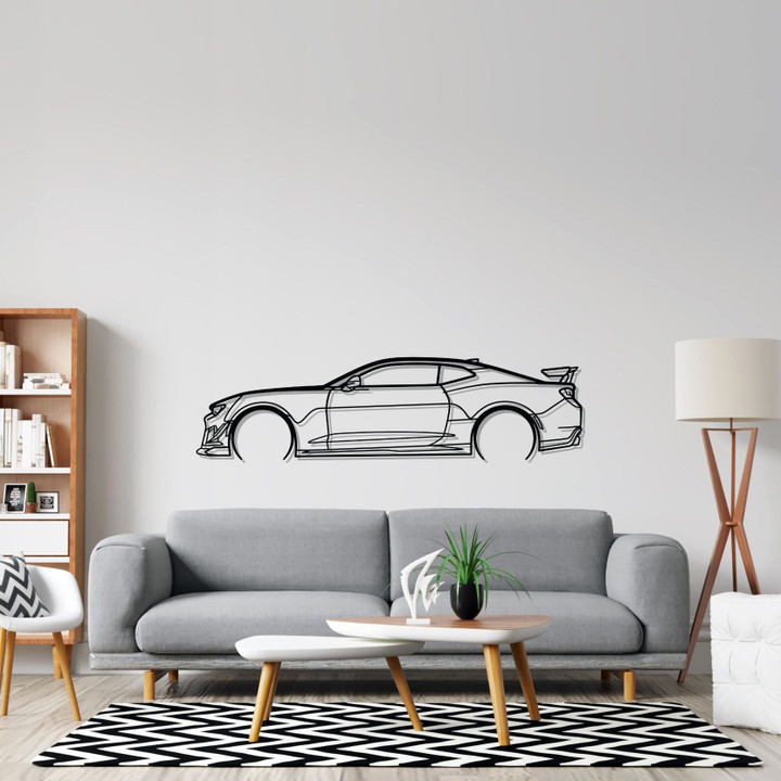 Camaro ZL1 Detailed Silhouette Metal Wall Art, Custom Car Wall Sign, Personalized Car Metal Wall Art, Gift for Him, Gift for Her, Gift For Car Lovers