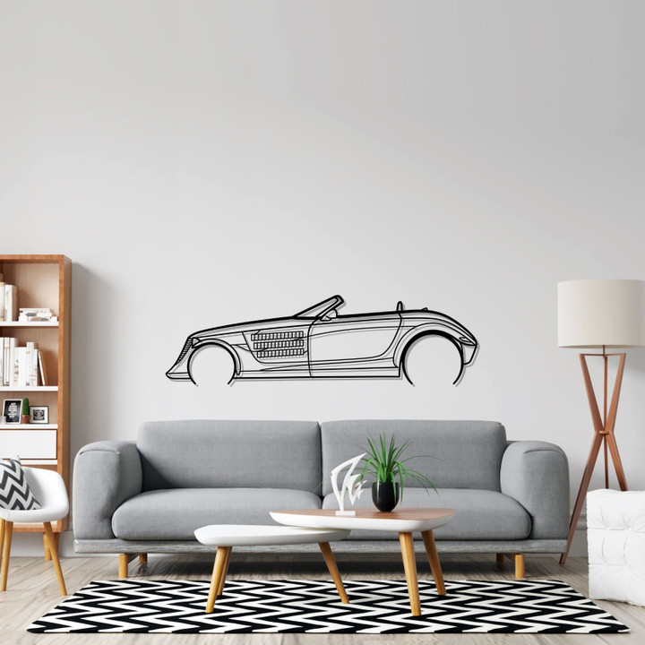 Prowler Detailed Silhouette Metal Wall Art, Custom Metal Sport Car Silhouette Wall Art - Garage Wall Decor Gift For Him
