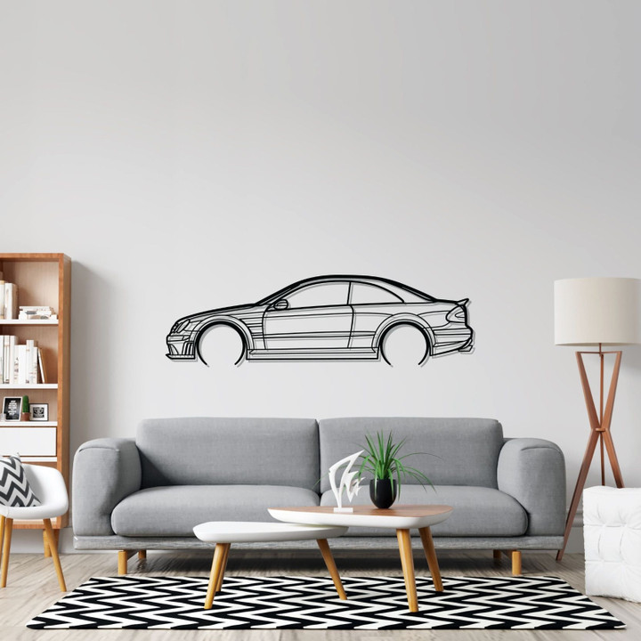 CLK63 Black Series Detailed Metal Silhouette Wall Art, Custom Metal Sport Car Silhouette Wall Art - Garage Wall Decor Gift For Him