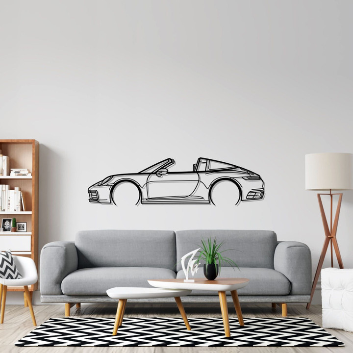 911 Targa model 992 Detailed Silhouette Metal Wall Art, Custom Car Wall Sign, Personalized Car Metal Wall Art, Gift for Him, Gift for Her, Gift For Car Lovers