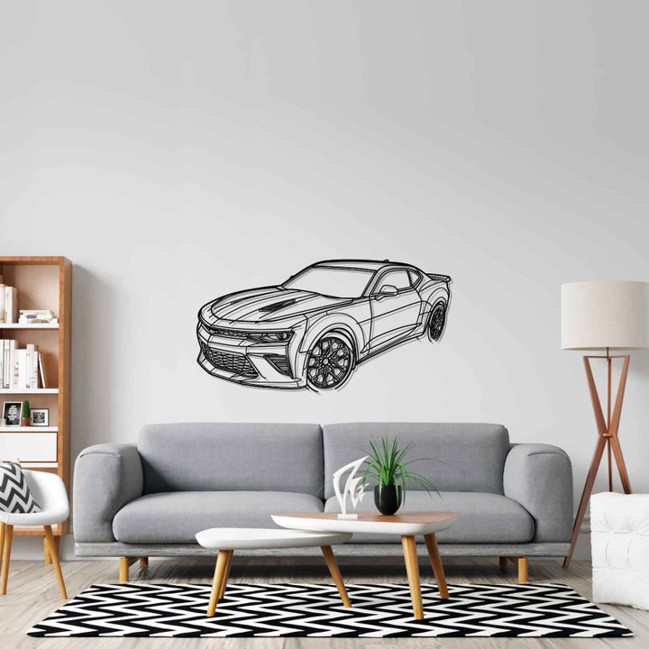 Camaro SS 2016 Angle Silhouette Metal Wall Art, Custom Car Wall Sign, Personalized Car Metal Wall Art, Gift for Him, Gift for Her, Gift For Car Lovers
