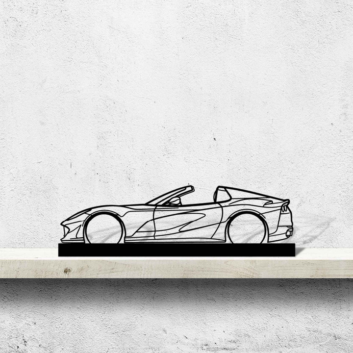 812 GTS Silhouette Metal Art Stand, Custom Car Silhouette Metal Decor, Personalized Gift For Car Lovers, Gift For Him