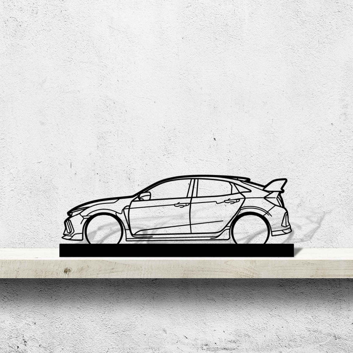 Civic Type R FK8 Silhouette Metal Art Stand, Custom Car Wall Sign, Personalized Car Metal Wall Art, Gift for Him, Gift for Her, Gift For Car Lovers
