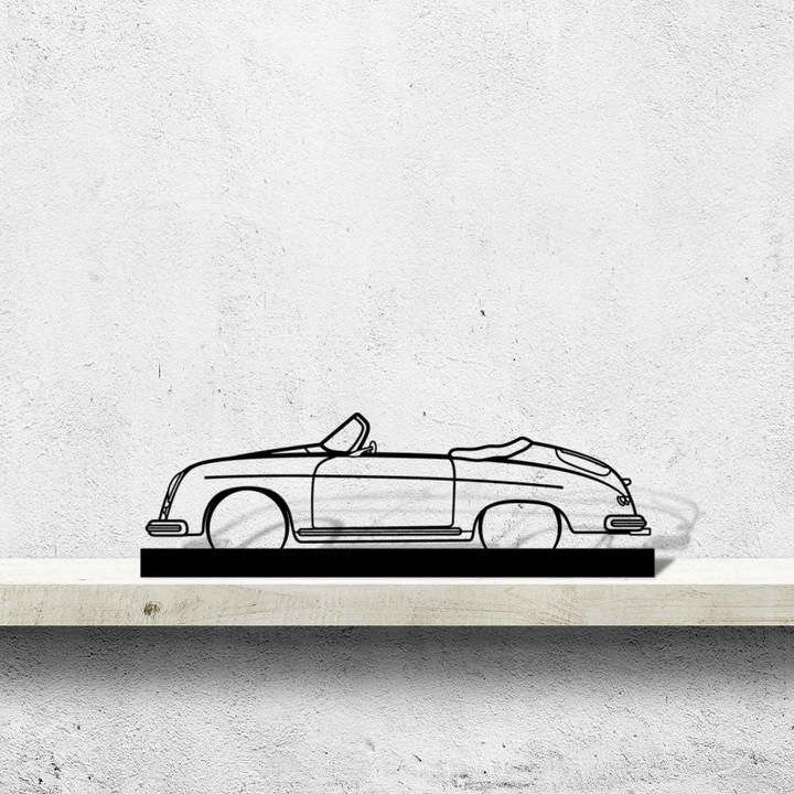 356 Speedster California Silhouette Metal Art Stand, Custom Car Wall Sign, Personalized Car Metal Wall Art, Gift for Him, Gift for Her, Gift For Car Lovers