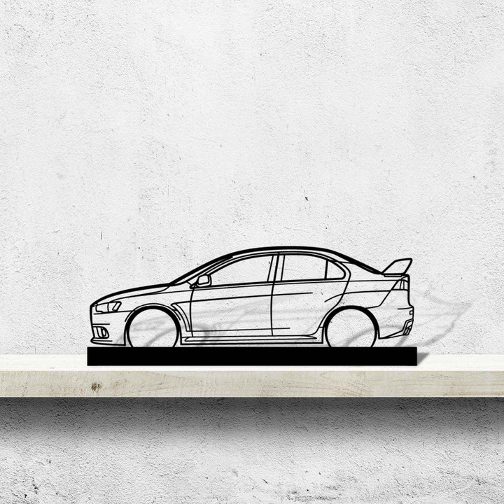 Evo X Silhouette Metal Art Stand, Custom Car Wall Sign, Personalized Car Metal Wall Art, Gift for Him, Gift for Her, Gift For Car Lovers