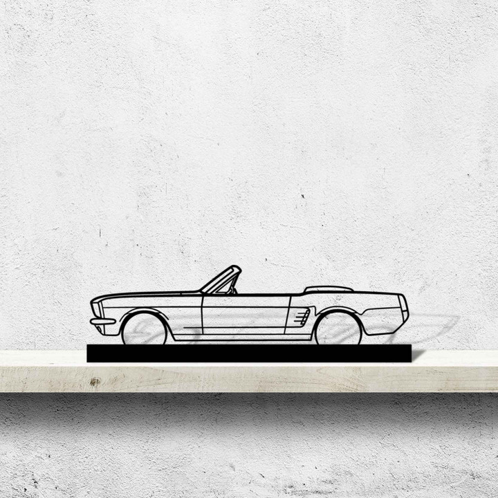 Mustang 1966 Convertible Silhouette Metal Art Stand, Custom Car Wall Sign, Personalized Car Metal Wall Art, Gift for Him, Gift for Her, Gift For Car Lovers