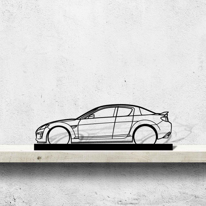 RX8 Silhouette Metal Art Stand, Custom Car Wall Sign, Personalized Car Metal Wall Art, Gift for Him, Gift for Her, Gift For Car Lovers