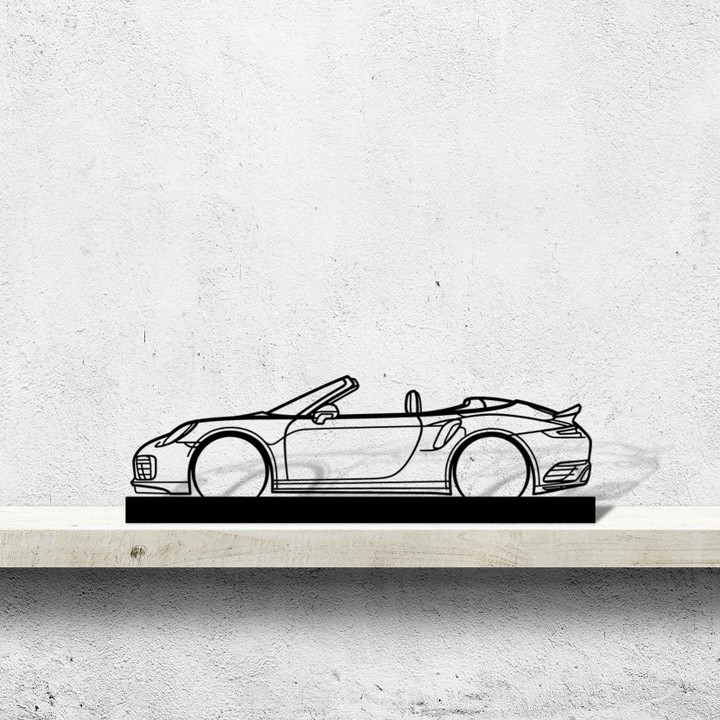 911 Turbo s model 991 Convertible Silhouette Metal Art Stand, Custom Car Wall Sign, Personalized Car Metal Wall Art, Gift for Him, Gift for Her, Gift For Car Lovers