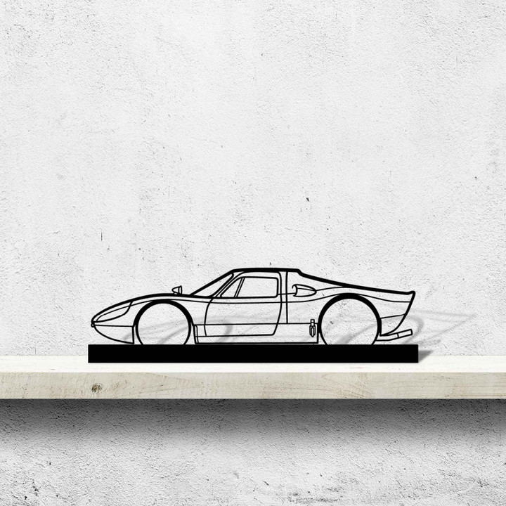 904 GTS Silhouette Metal Art Stand, Custom Metal Sport Car Silhouette Wall Art - Garage Wall Decor Gift For Him