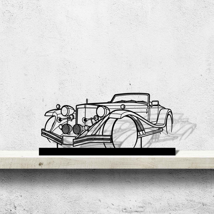 Mercury 1977 Angle Silhouette Metal Art Stand, Custom Metal Sport Car Silhouette Wall Art - Garage Wall Decor Gift For Him