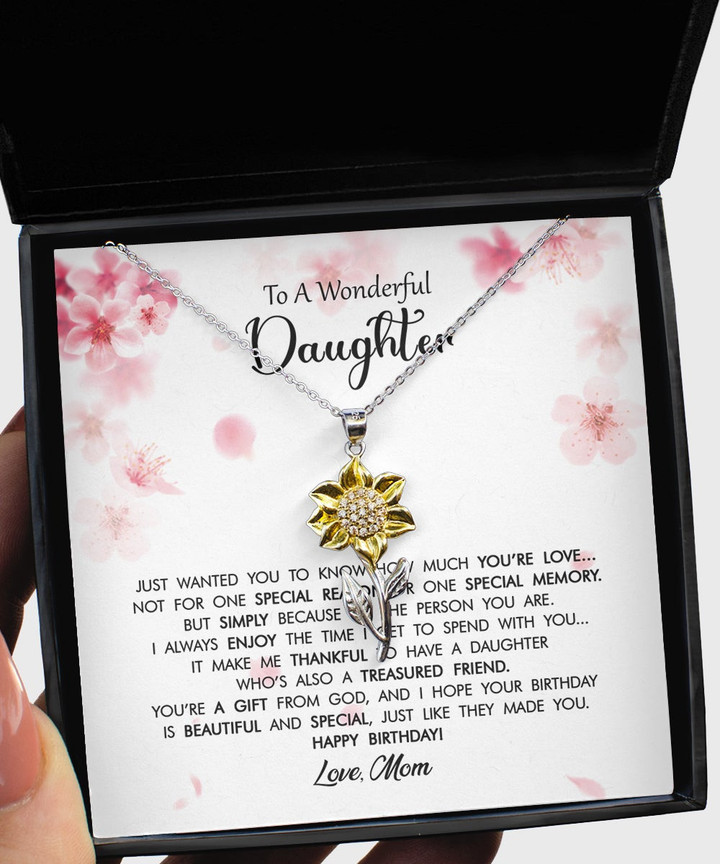 To A Wonderful Daughter, Necklace For My Wonderful Daughter, Gift From Mom