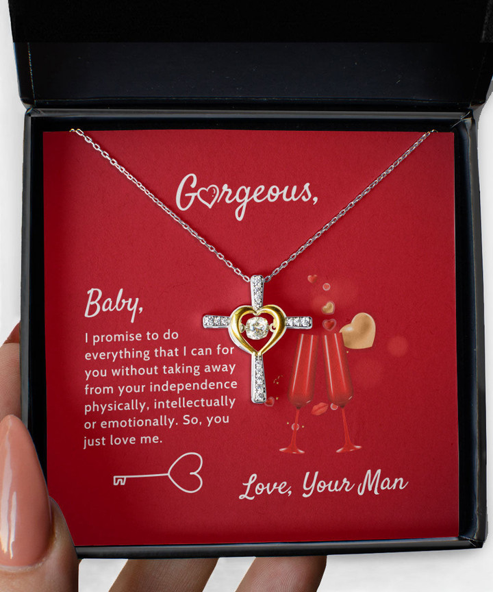 To Gorgeous I Promise To Do Everything I Can Cross Dancing Necklace