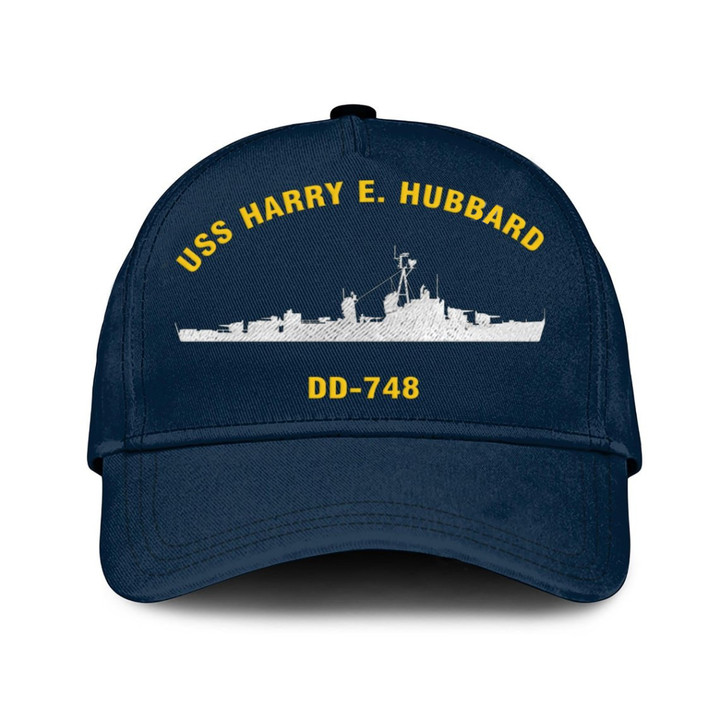 Uss Harry E. Hubbard Dd-748 Classic Baseball Cap, Custom Embroidered Us Navy Ships Classic Cap, Gift For Navy Veteran