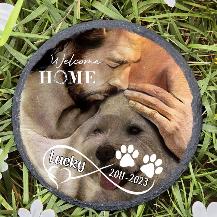 West Highland White Terrier Memorial Stone, Dog with Jesus Hug in Hand, Pet Memorial Gift for Lost of Dog, Dog Sympathy Gift