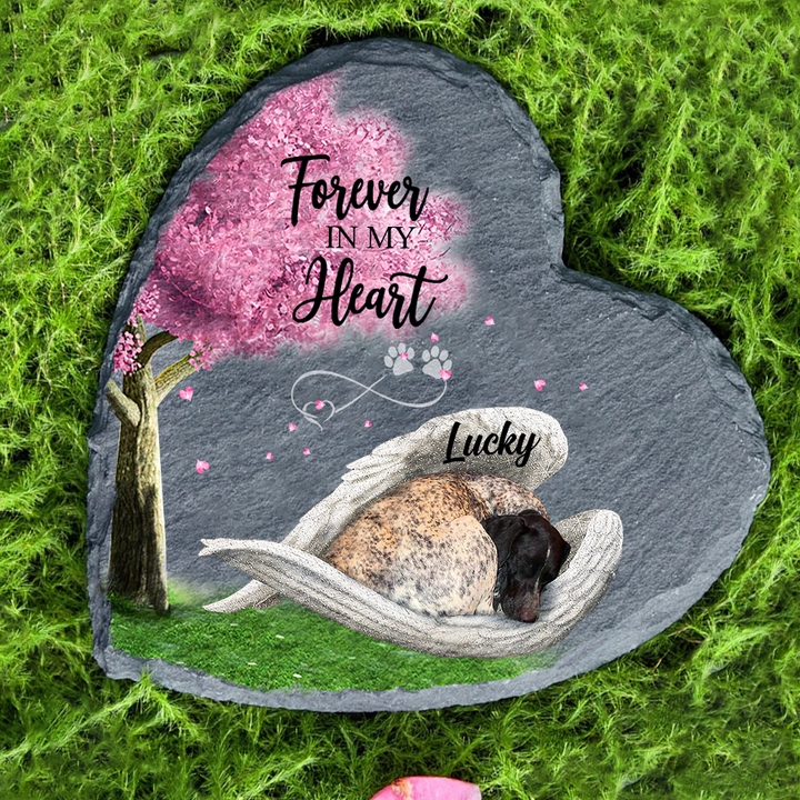 Personalized German Shorthaired Pointer Sleeping Angel Wing Garden Stone Pet Lovers gifts Memorial gift for Loss of Dog