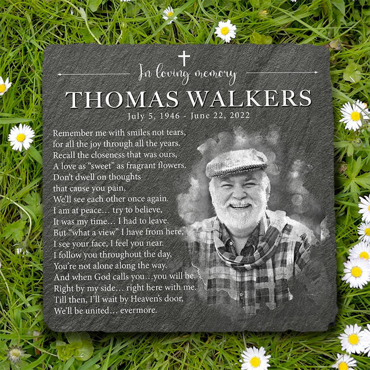 Personalized Father Memorial Stone, Custom Photo Memorial Stone for Home or Garden, Loss of Dad Grandpa Gift