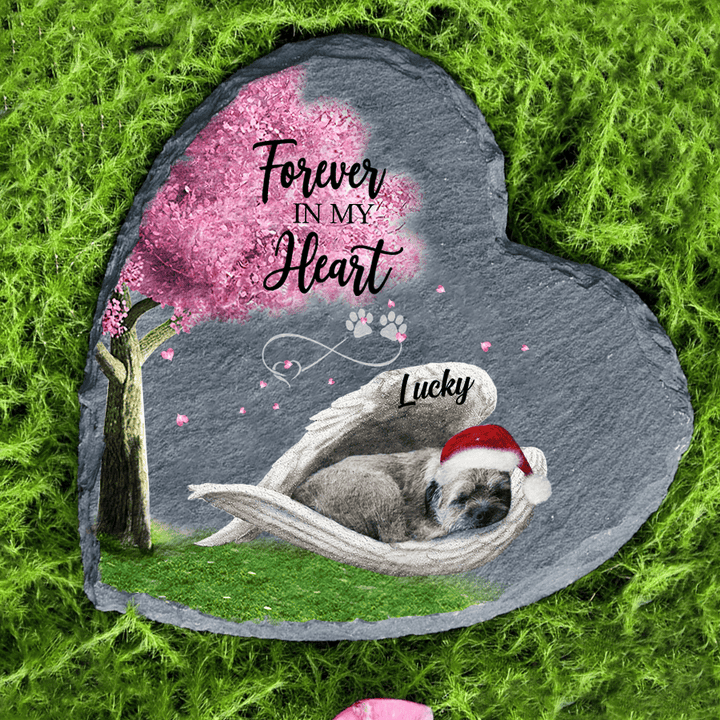 Personalized Border Terrier Sleeping Angel Wing Garden Stone Pet Lovers gifts Memorial gift for Loss of Dog