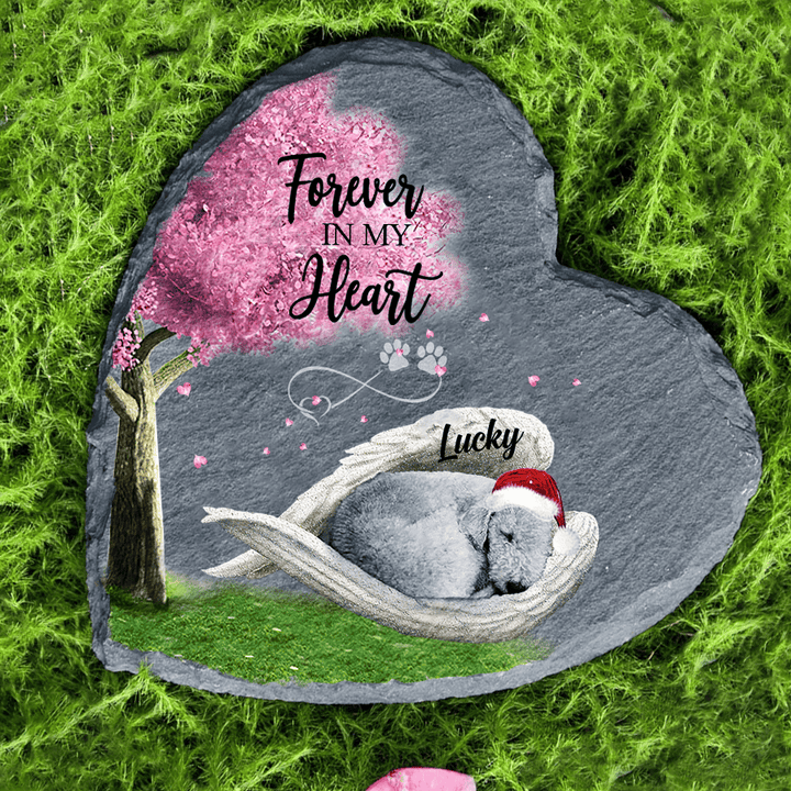 Personalized Bedlington Terrier Sleeping Angel Wing Garden Stone Pet Lovers gifts Memorial gift for Loss of Dog