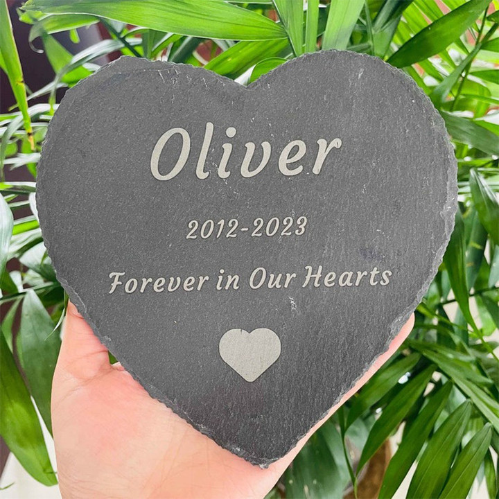Custom Memorial Stone, Personalized Engraved Memorial Plaque, Sympathy Gift, Forever in Our Hearts