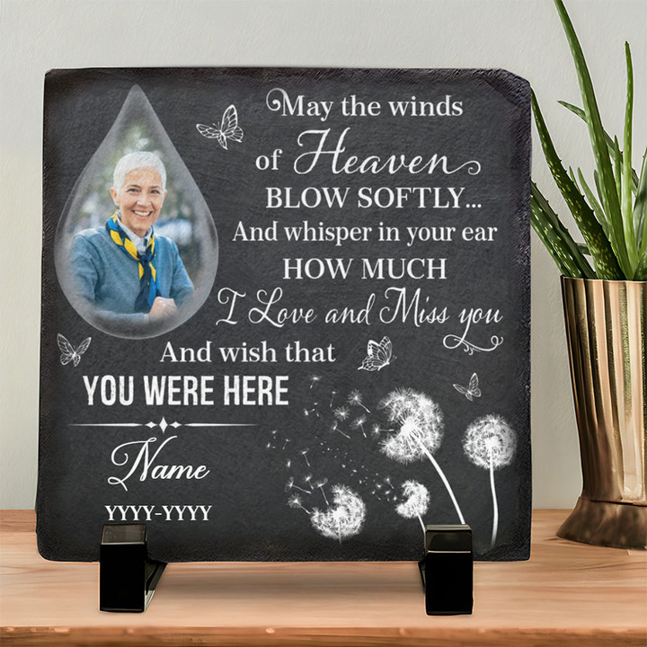 How Much I Love And Miss You, Custom Photo Memorial Stone for Home or Garden, Keepsake Gift for Loss of Loved One