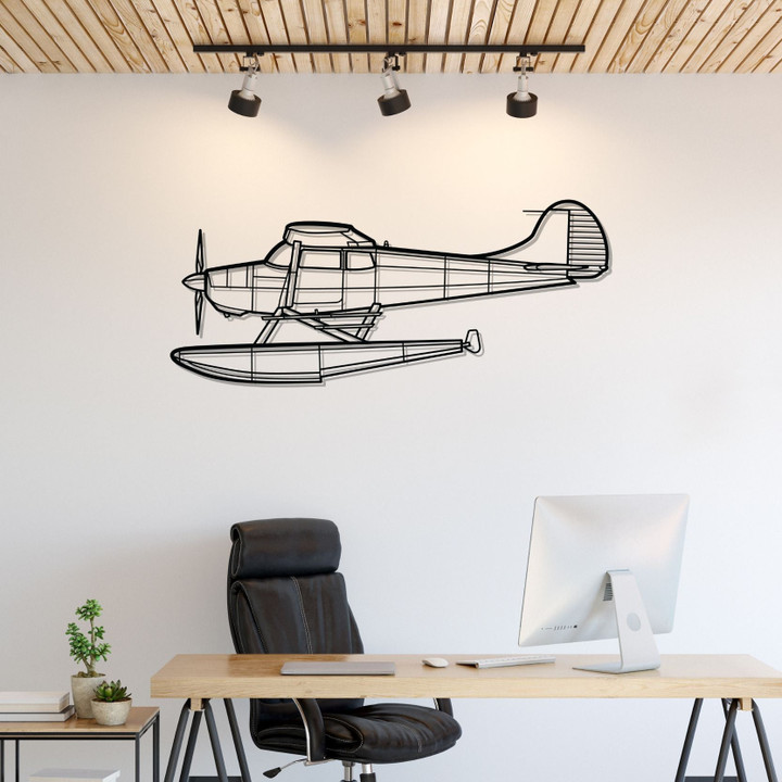 170B Float Silhouette Metal Wall Art, Aircraft Metal Sign, Gift For Him, Custom AirCraft Home Decor