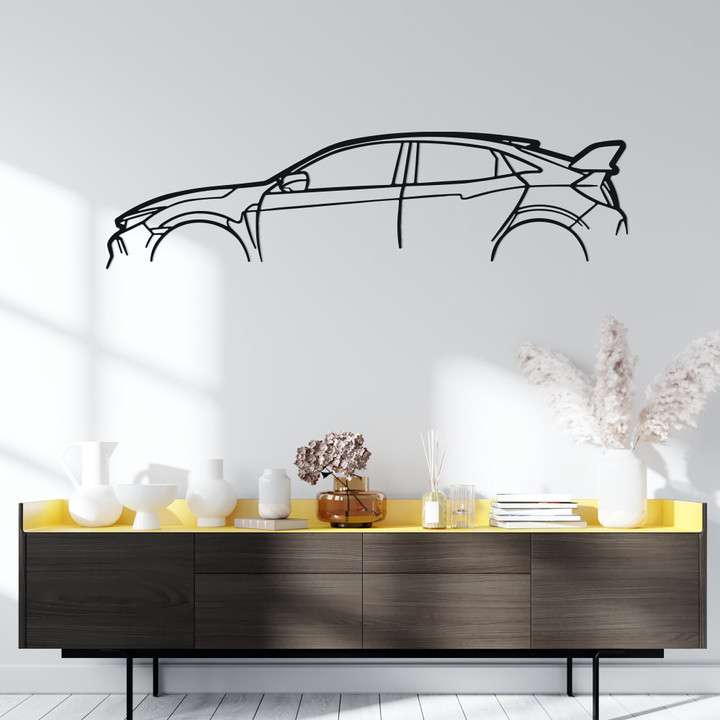 Civic Type-r Silhouette Metal Wall Art Civic Type-r Metal Wall Art Garage Wall Sign Custom Car Wall Art Car Silhouette Wall Art