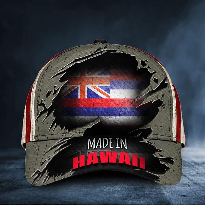 Made In Hawaii Hat American Hawaii Flag Cap Patriotic Gifts Classic Cap