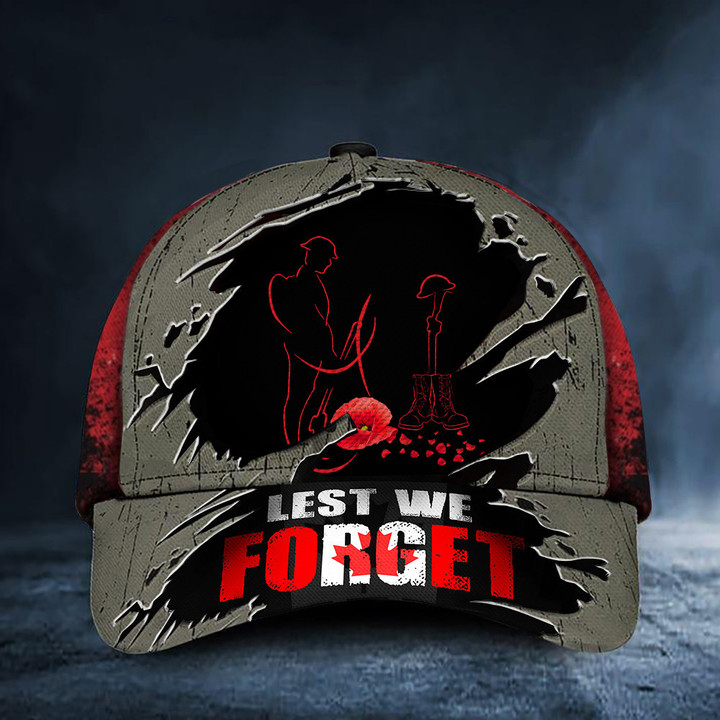 Soldier Red Poppy Lest We Forget Hat Veteran Day Ideas Military Hats Gift For Guys Classic Cap