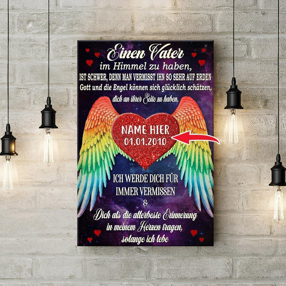 Vater Im Himmel Personalized Canvas Birthday Gift Christmas Family To My Friend Son Father Mother Wife Husband Dad Gifts Mothers Days Mom Idea For Decor Home Framed Prints, Canvas Paintings Wrapped Canvas 8x10