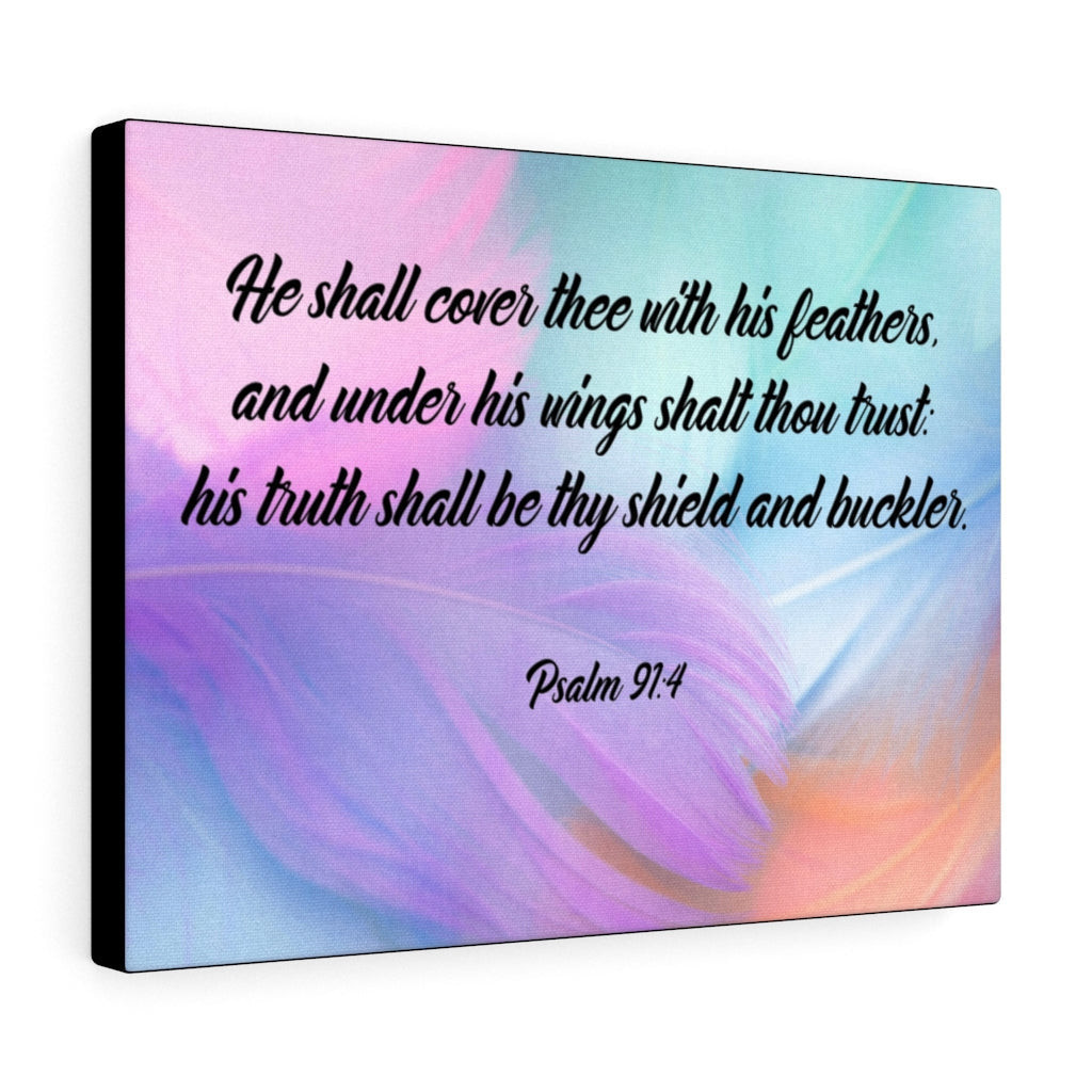 Scripture Canvas Under His Wings Psalm 91:4 Christian Bible Verse ...