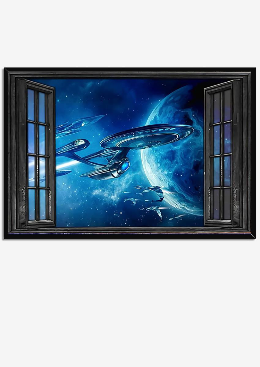 Spacecraft Star War Window View Movie For Housewarming 04 Framed Prints, Canvas Paintings Framed Matte Canvas 8x10