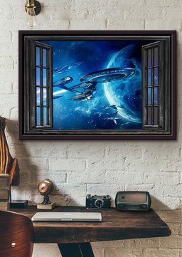 Spacecraft Star War Window View Movie For Housewarming 04 Framed Prints, Canvas Paintings Framed Matte Canvas 12x16