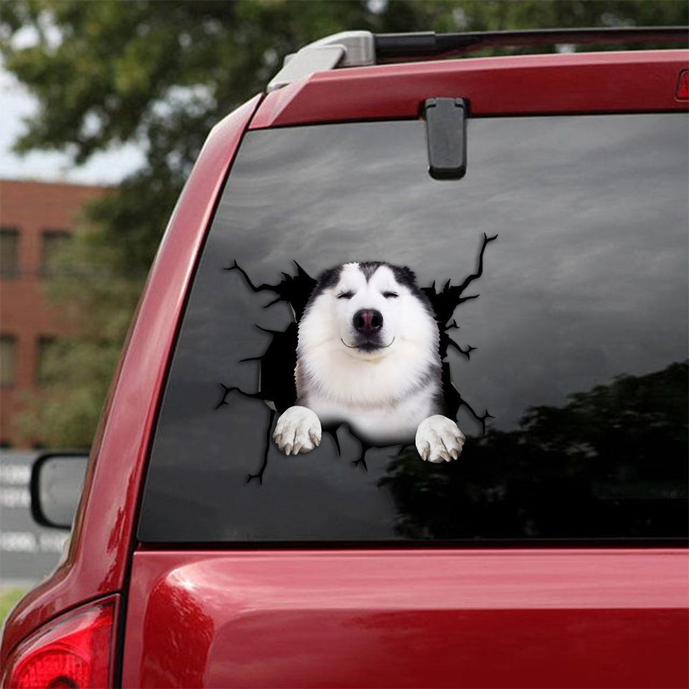 Husky Crack Sticker Sheets Humor Magnetic Stickers Memorial Wind Chimes, Mom Bumper Stickers 12x12IN 2PCS