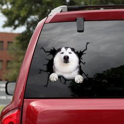 Husky Crack Sticker Sheets Humor Magnetic Stickers Memorial Wind Chimes, Mom Bumper Stickers 12x12IN 2PCS