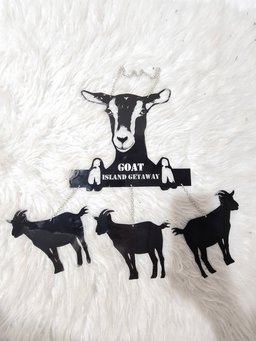 Custom Goat Farmhouse Metal Wind Chime, Personalized Goats Name Sign Decoration, Outdoor Tree Hanger, Gift for Farmer, Metal Farm Sign    With LED 8 inches