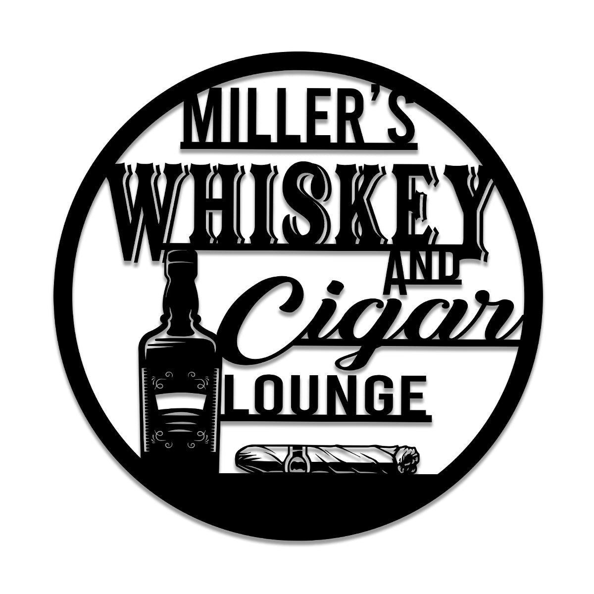 Personalized Whiskey Cigar Metal Bar Sign, Metal Laser Cut Metal Signs ...