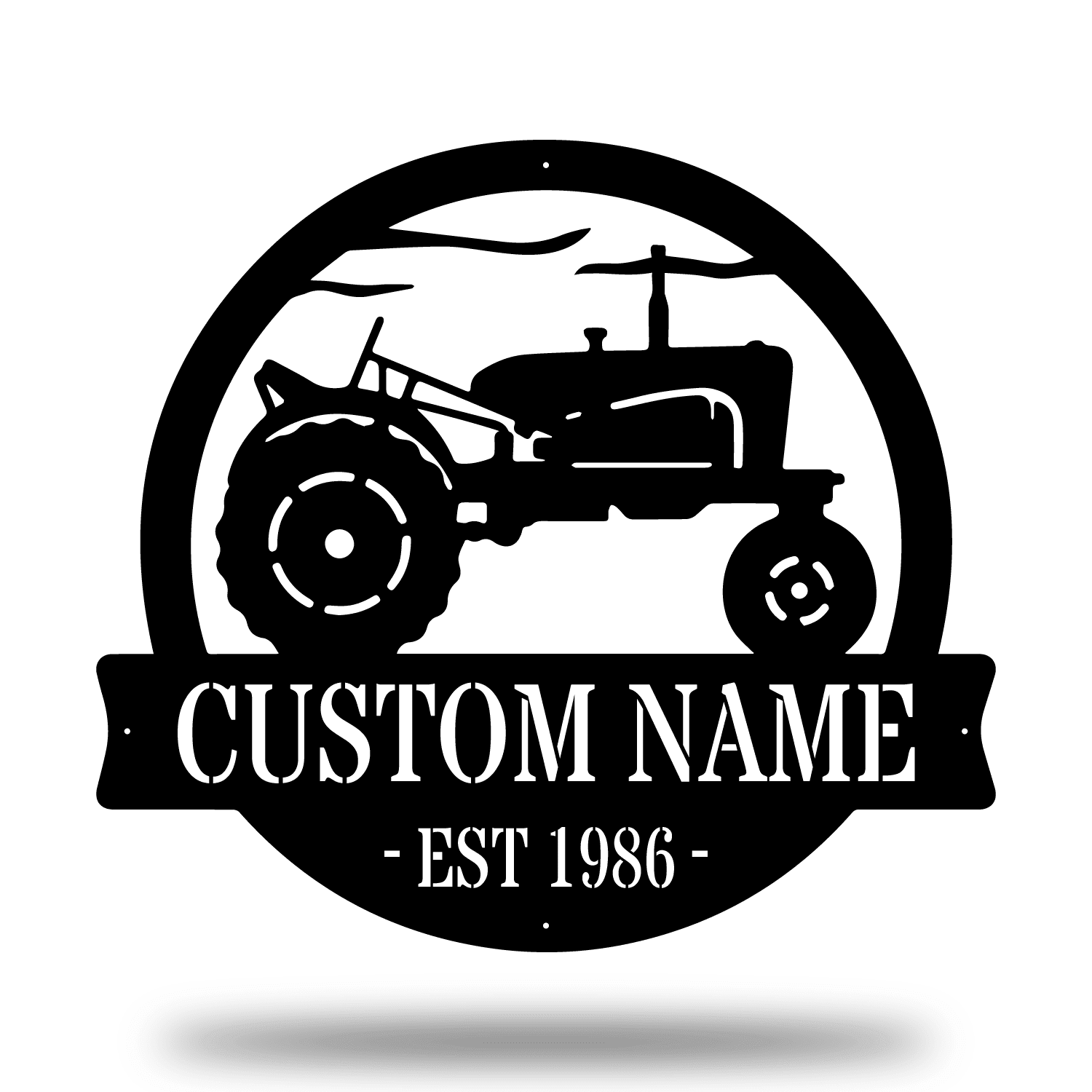 Multilayer Sign Tractor Vintage Tractor Vehicle Monogram Laser Cut Metal Signs - Toptrendygear