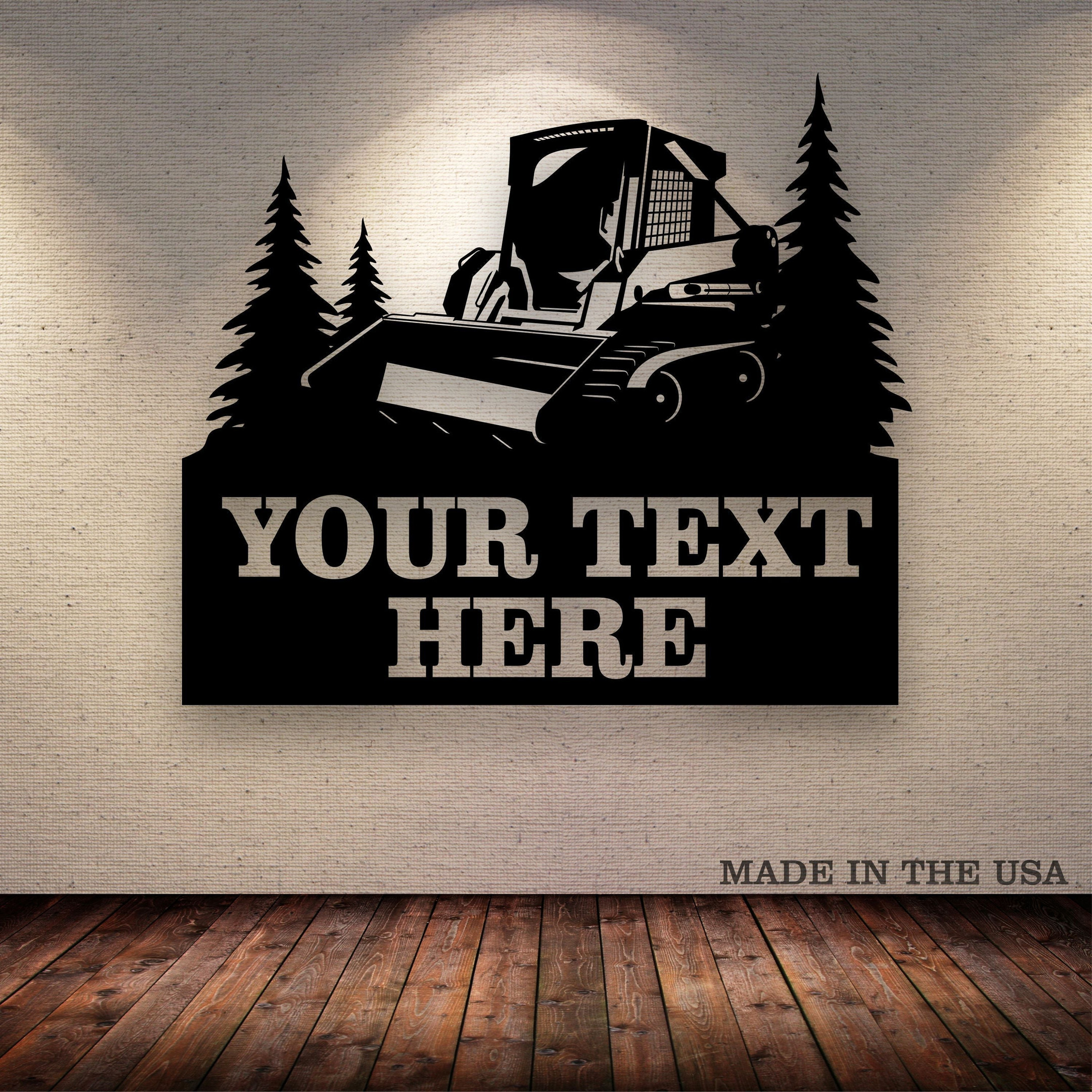 Skid Loader Bobcat Vehicle Monogram Laser Cut Metal Signs - Toptrendygear