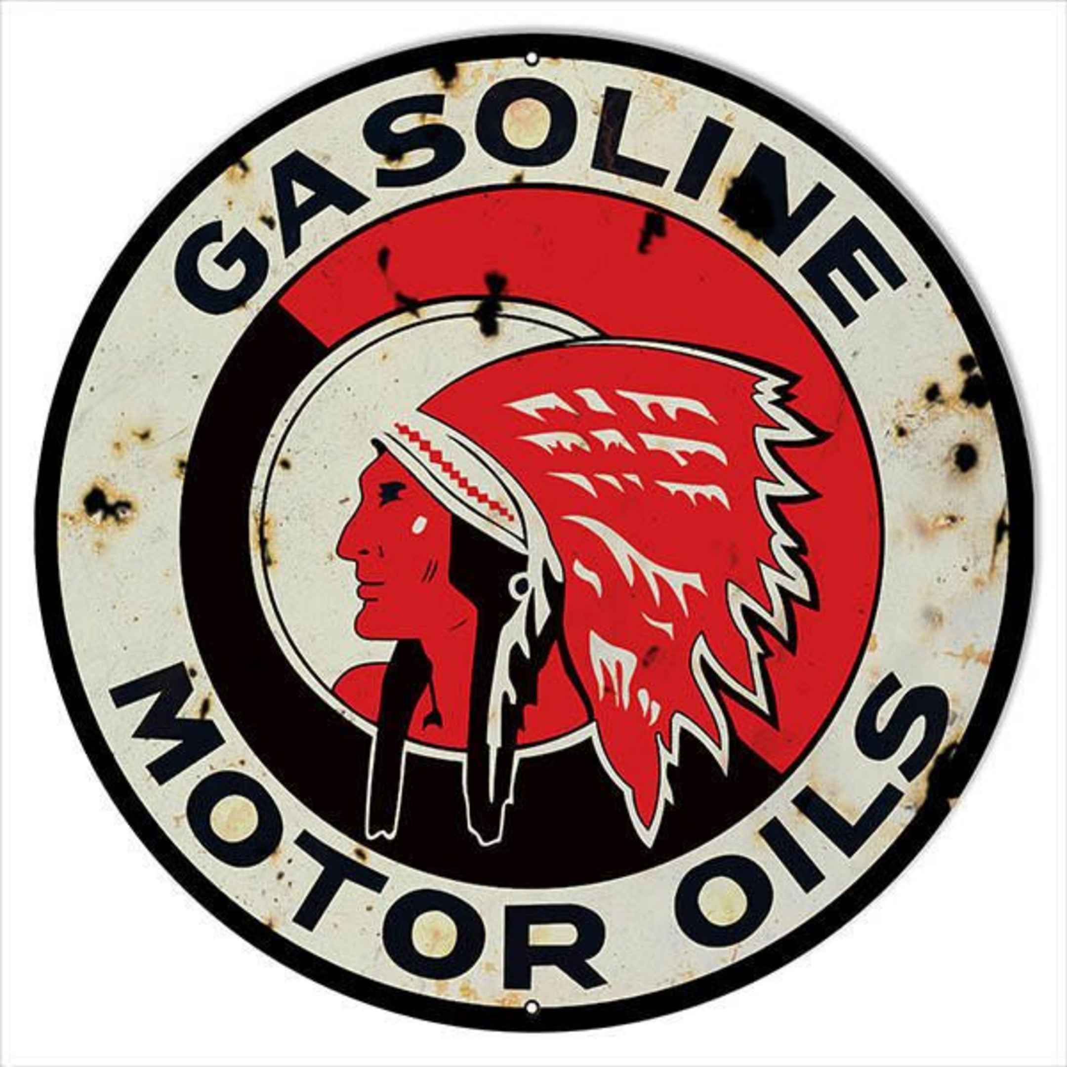 Red Indian Gas Station Metal Sign Vintage Aged Style Or New Style ...